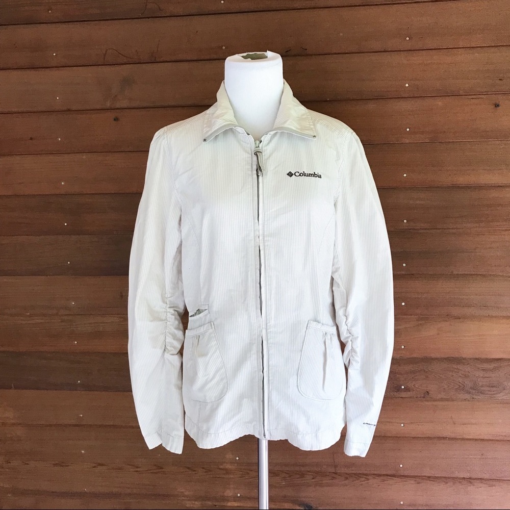 Columbia Beige Zippered Lightweight Jacket, S.